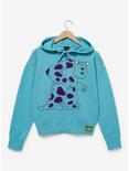 Disney Pixar Monsters, Inc. Sully Women's Knit Zippered Hoodie - BoxLunch Exclusive, BLUE, hi-res