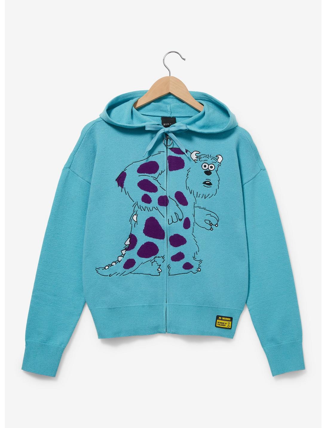 Disney Pixar Monsters, Inc. Sully Women's Plus Size Knit Zippered Hoodie - BoxLunch Exclusive, BLUE, hi-res