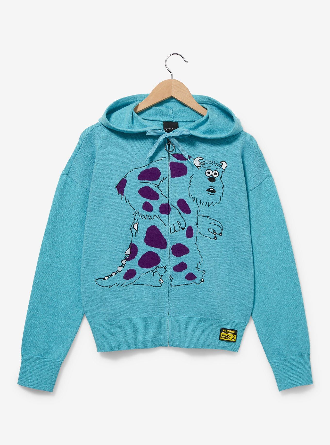 Disney Pixar Monsters, Inc. Sully Women's Plus Size Knit Zippered Hoodie - BoxLunch Exclusive, BLUE, hi-res