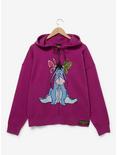 Disney Winnie the Pooh Eeyore Butterfly Women's Plus Size Zip Hoodie — BoxLunch Exclusive, DEEP RUBY, hi-res