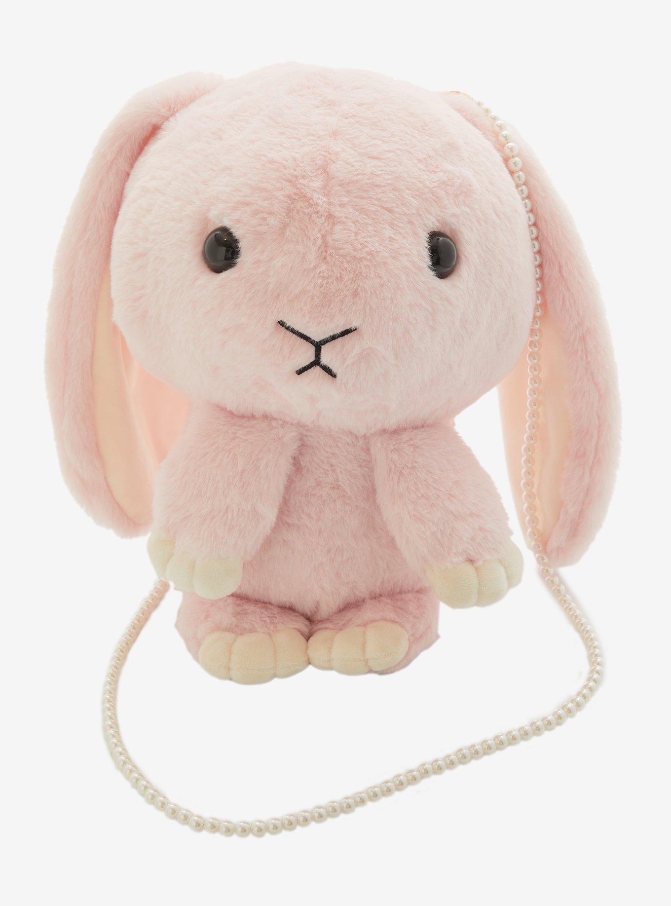 Pastel Pink Bunny Plush Crossbody Bag, , hi-res