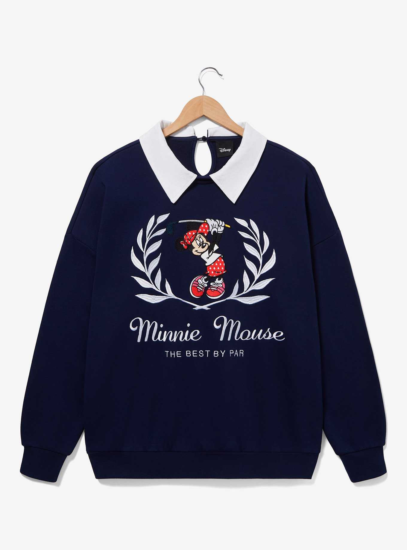 Disney Minnie Mouse Golf Collared Women's Plus Size Crewneck - BoxLunch Exclusive, , hi-res