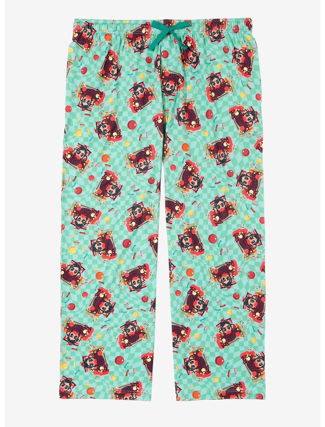 Disney Wreck-It Ralph Vanellope Racing Allover Print Women's Plus Size Sleep Pants — BoxLunch Exclusive, CHECKERED, hi-res