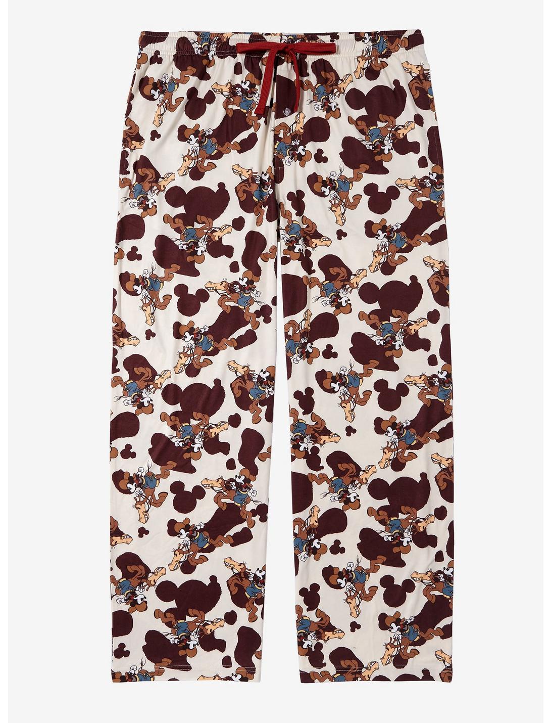 Disney Mickey Mouse Western Allover Print Women's Plus Size Sleep Pants — BoxLunch Exclusive, OATMEAL, hi-res