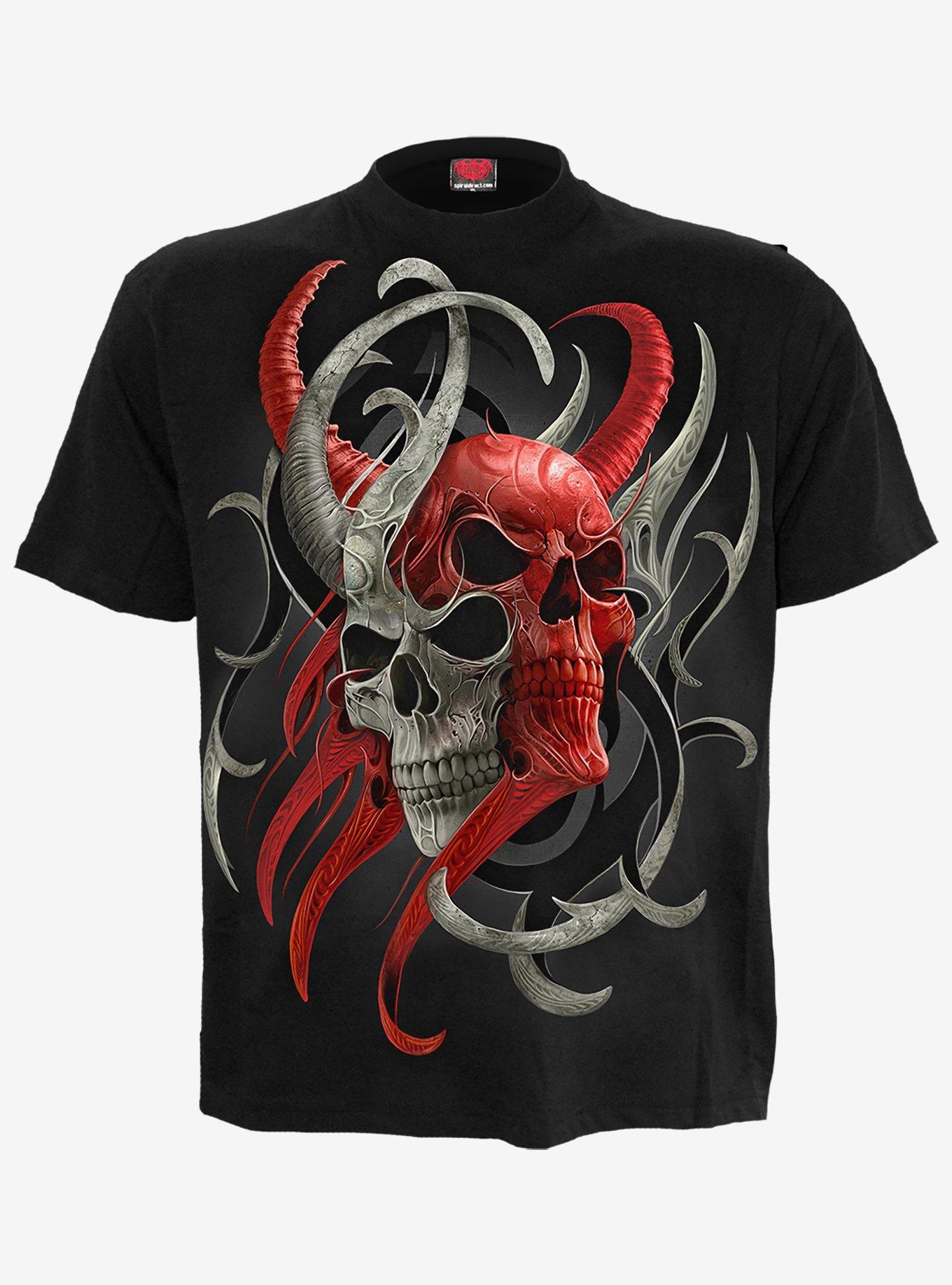 Spiral Skull Synthesis T-Shirt Black, BLACK, hi-res
