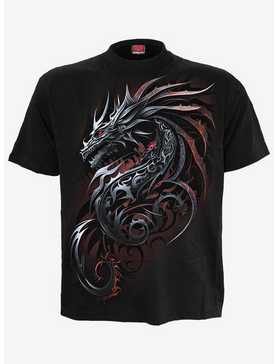 Spiral Dragon Shards Front Print T-Shirt Black, , hi-res