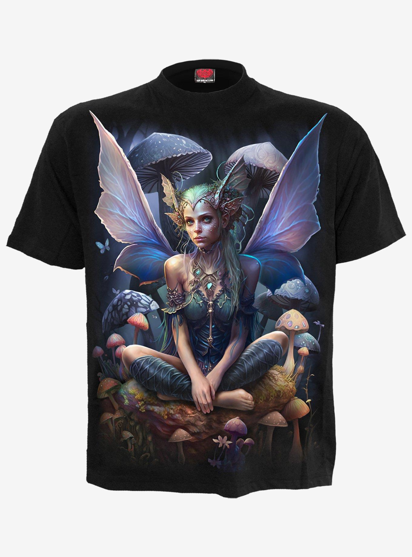 Spiral Magical Front Print T-Shirt Black