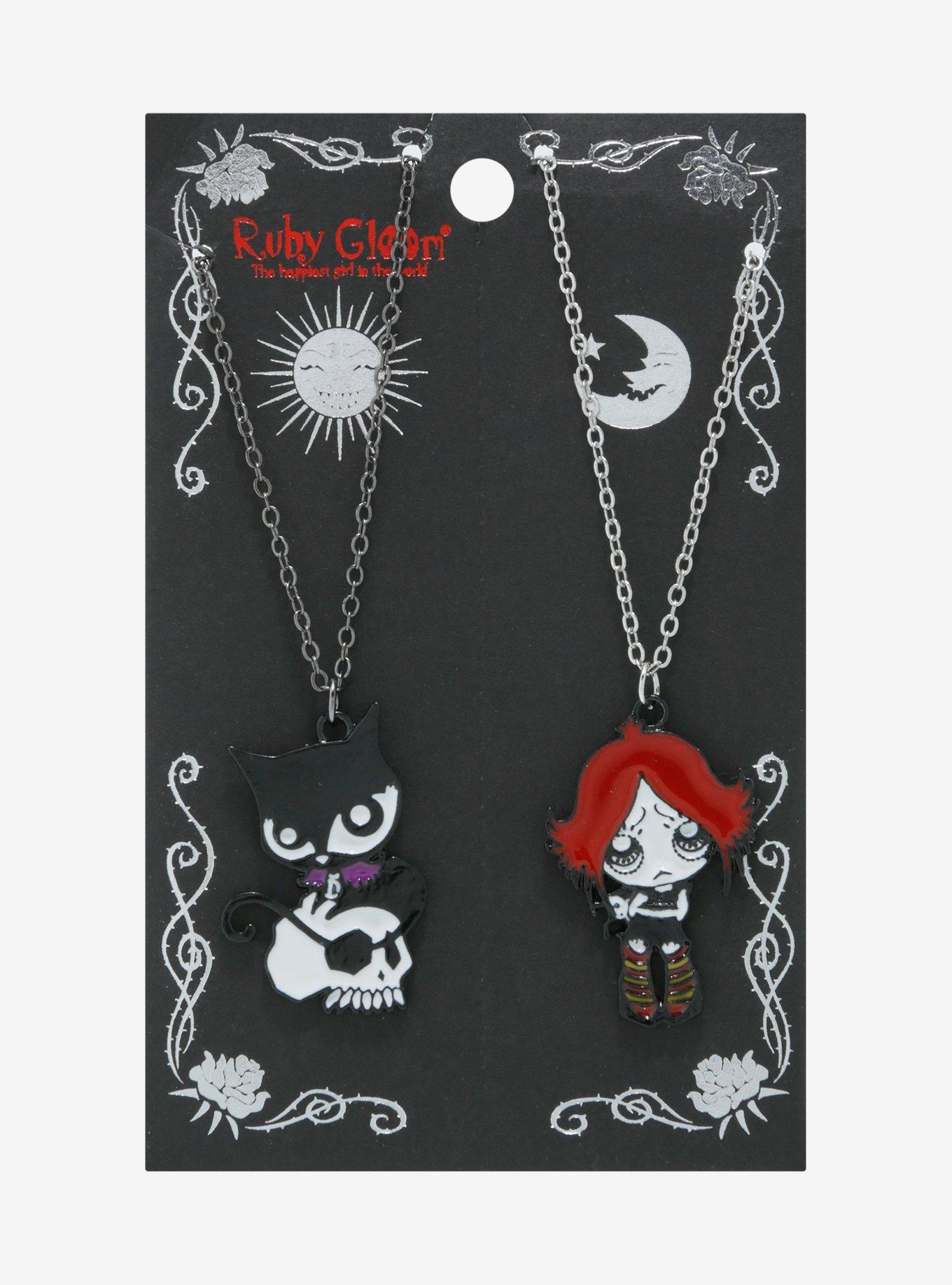 Ruby Gloom Doom Kitty Best Friend Necklace Set | Hot Topic