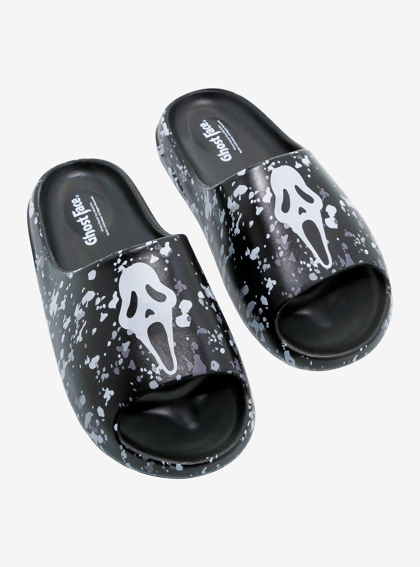 Ghost Face Splatter Slide Sandals, , hi-res