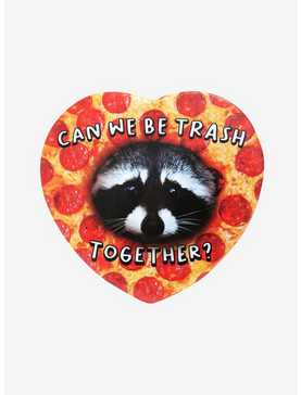 Trash Pizza Raccoon Heart Button, , hi-res