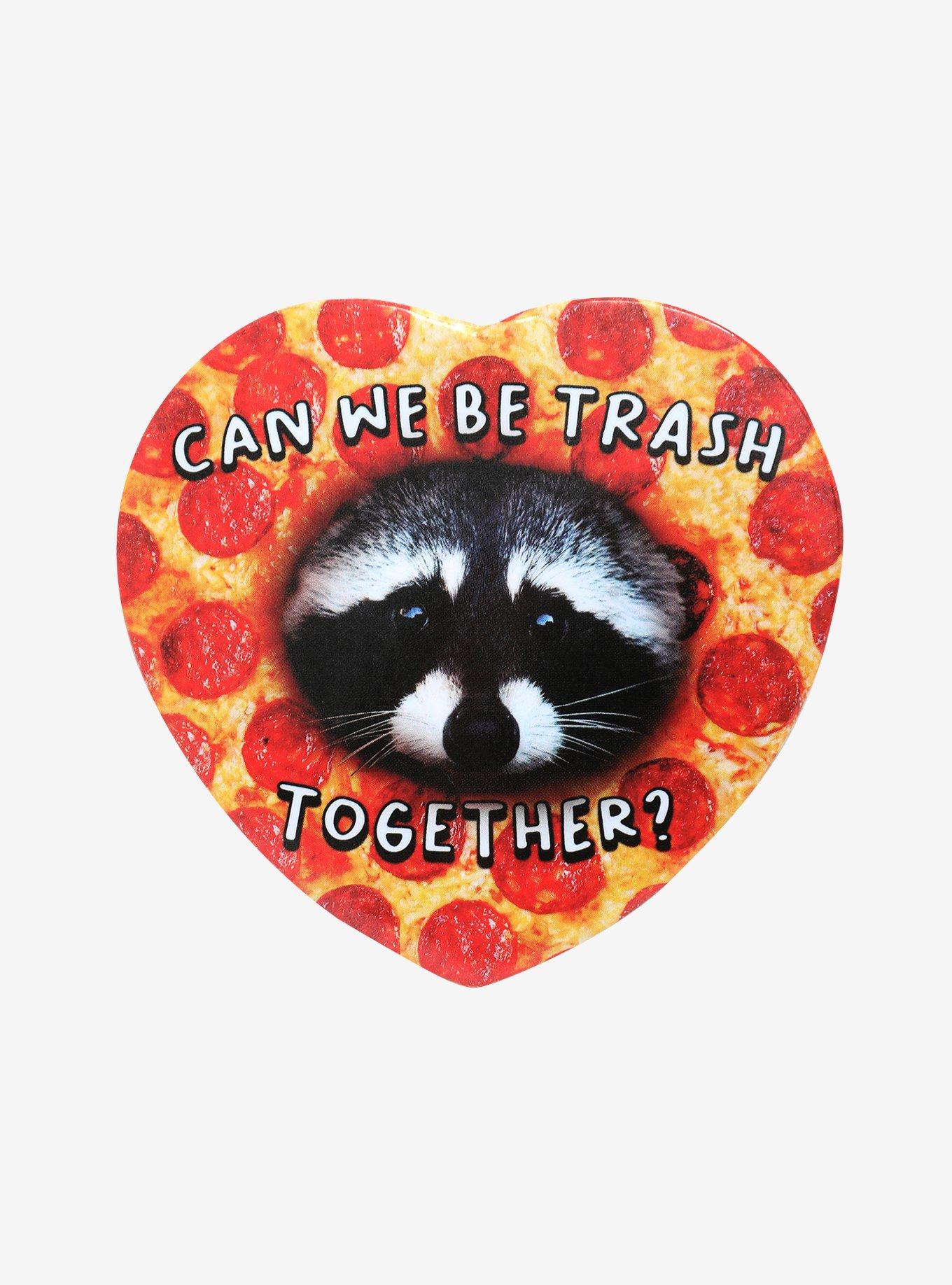 Trash Pizza Raccoon Heart Button, , hi-res