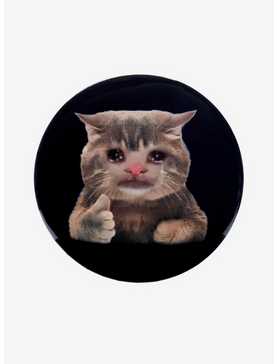 Thumbs Up Crying Cat Button, , hi-res