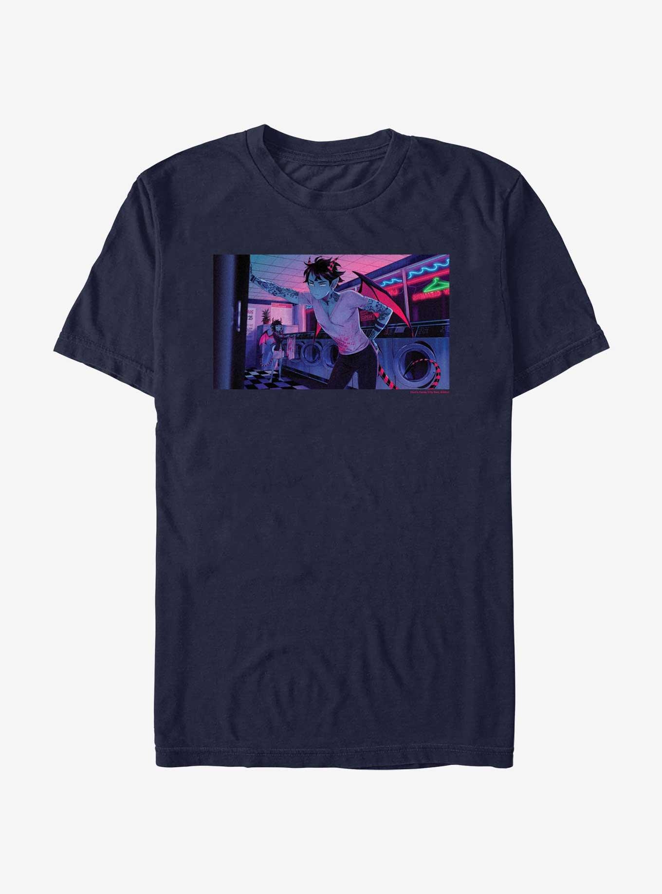 Devil's Candy Laundry Day Wallpaper T-Shirt, NAVY, hi-res