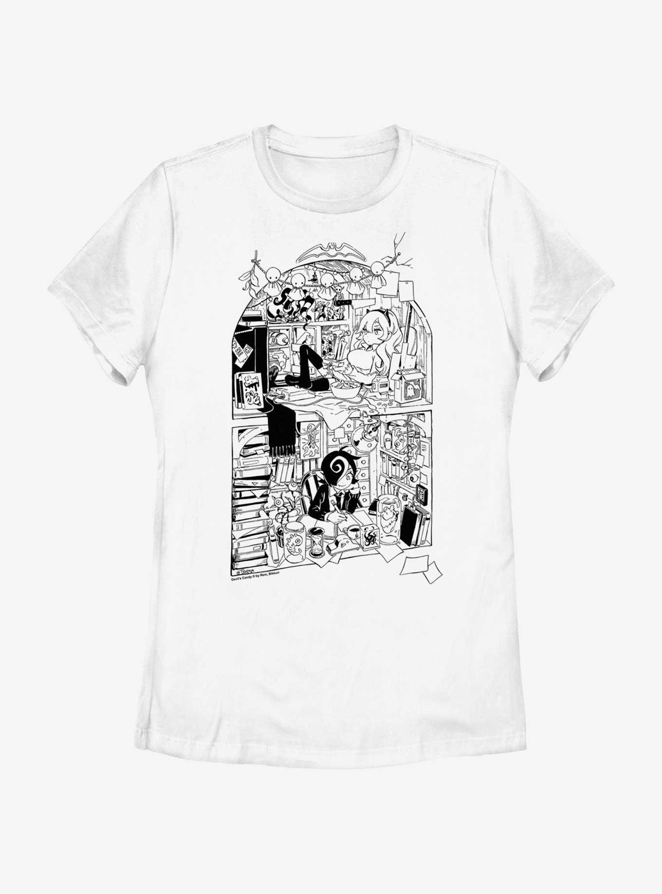 Devil's Candy Nook Ink Womens T-Shirt, WHITE, hi-res