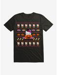 Hello Kitty Trick Or Treat Ugly Sweater Pattern T-Shirt, BLACK, hi-res