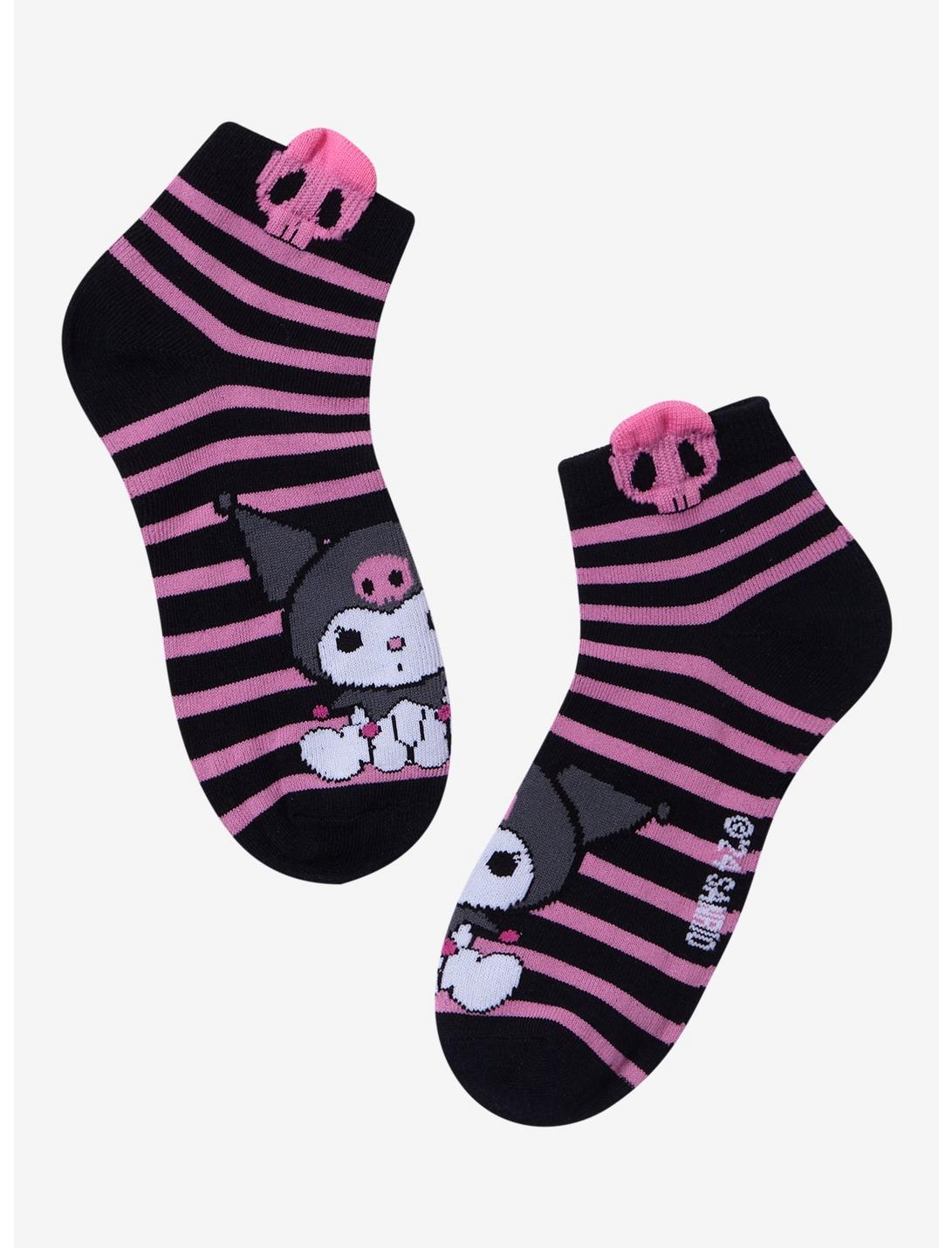 Kuromi Skull Striped Ankle Socks, , hi-res