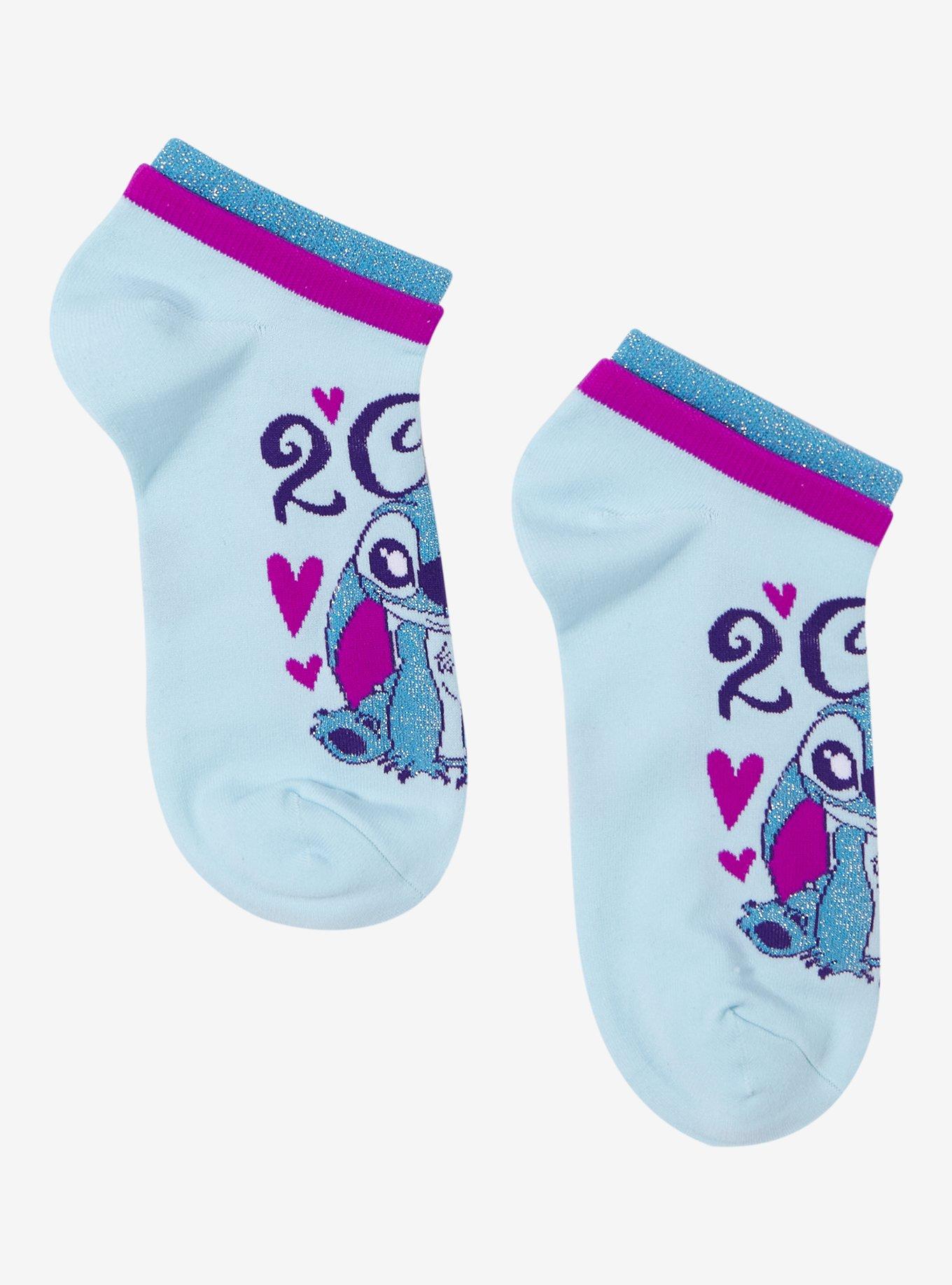 Disney Lilo & Stitch 2 Cute Double Cuff No-Show Socks, , hi-res