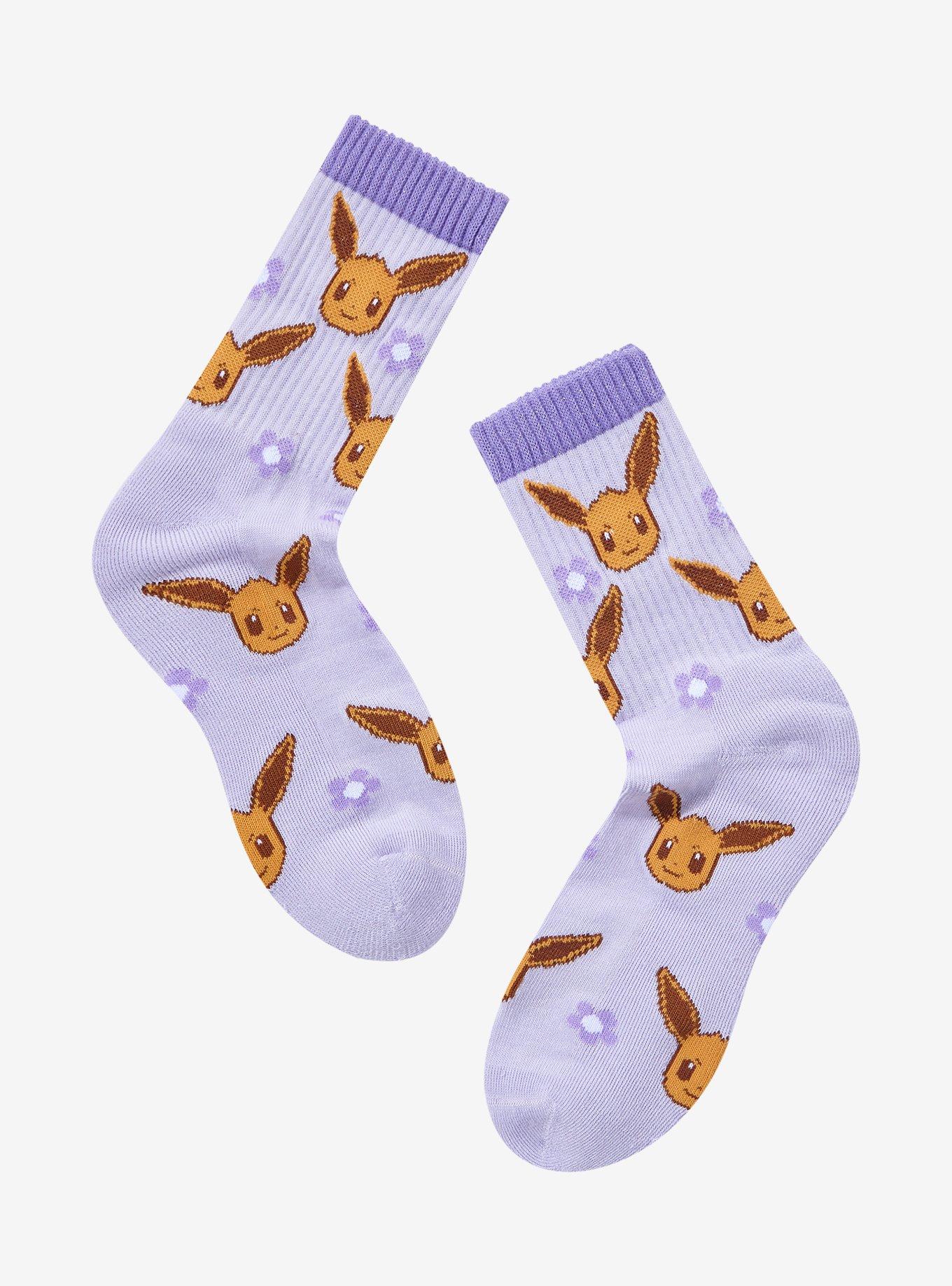 Pokemon Eevee Flowers Crew Socks, , hi-res