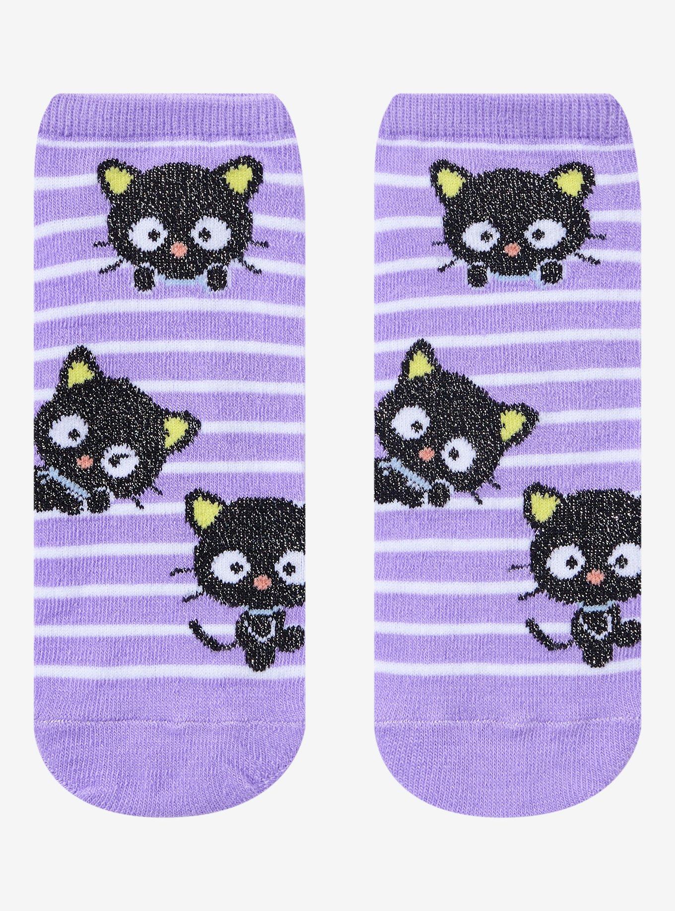 Chococat Glitter Stripes No-Show Socks, , hi-res