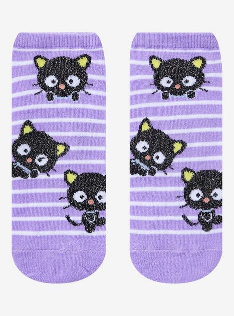 Chococat Glitter Stripes No-Show Socks | Hot Topic