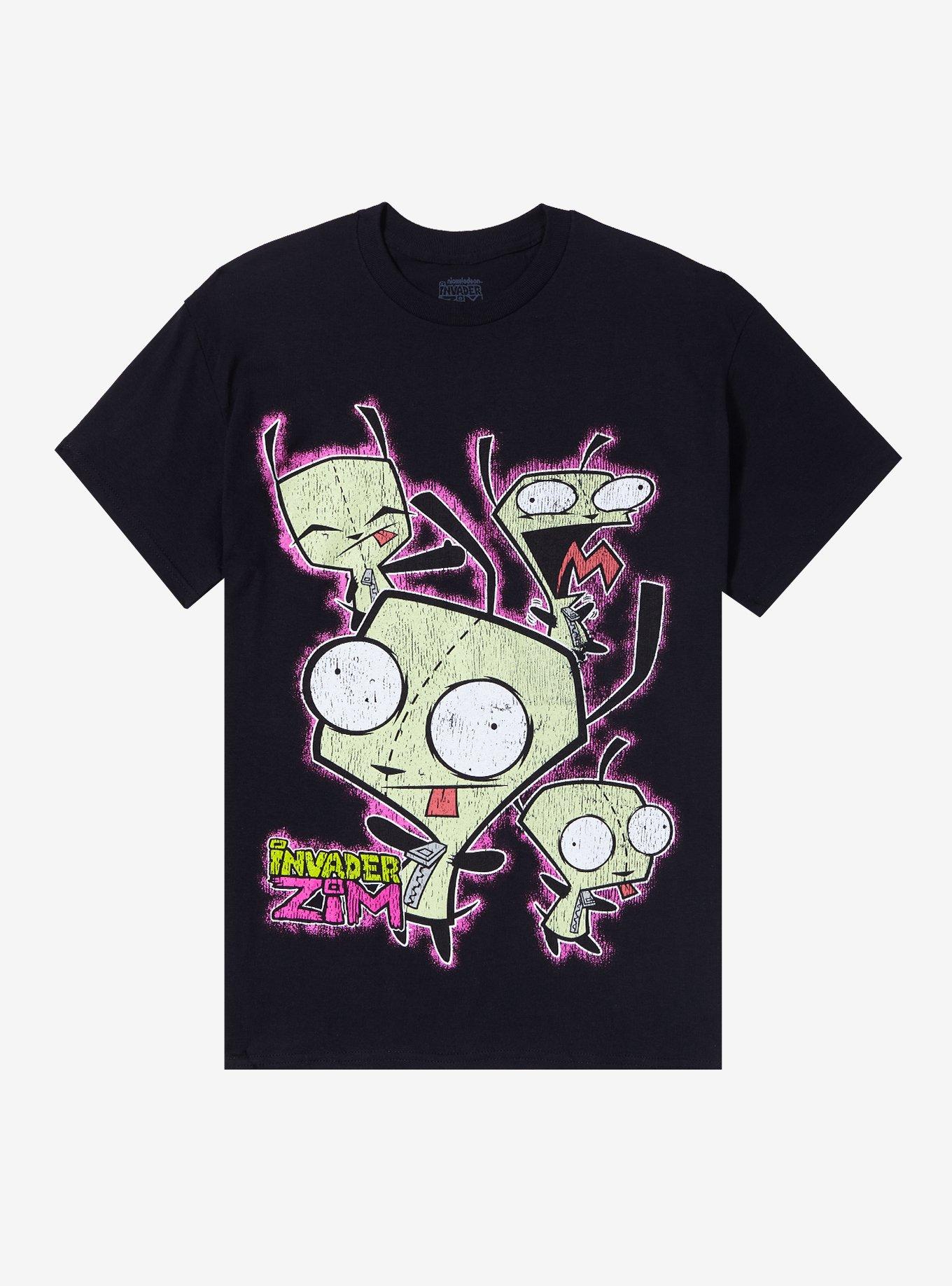 Hot Topic Invader Zim GIR Distressed Collage T Shirt Shop Midtown