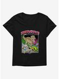 Jurassic Park T-Rex Attack Anime Womens T-Shirt Plus Size, BLACK, hi-res