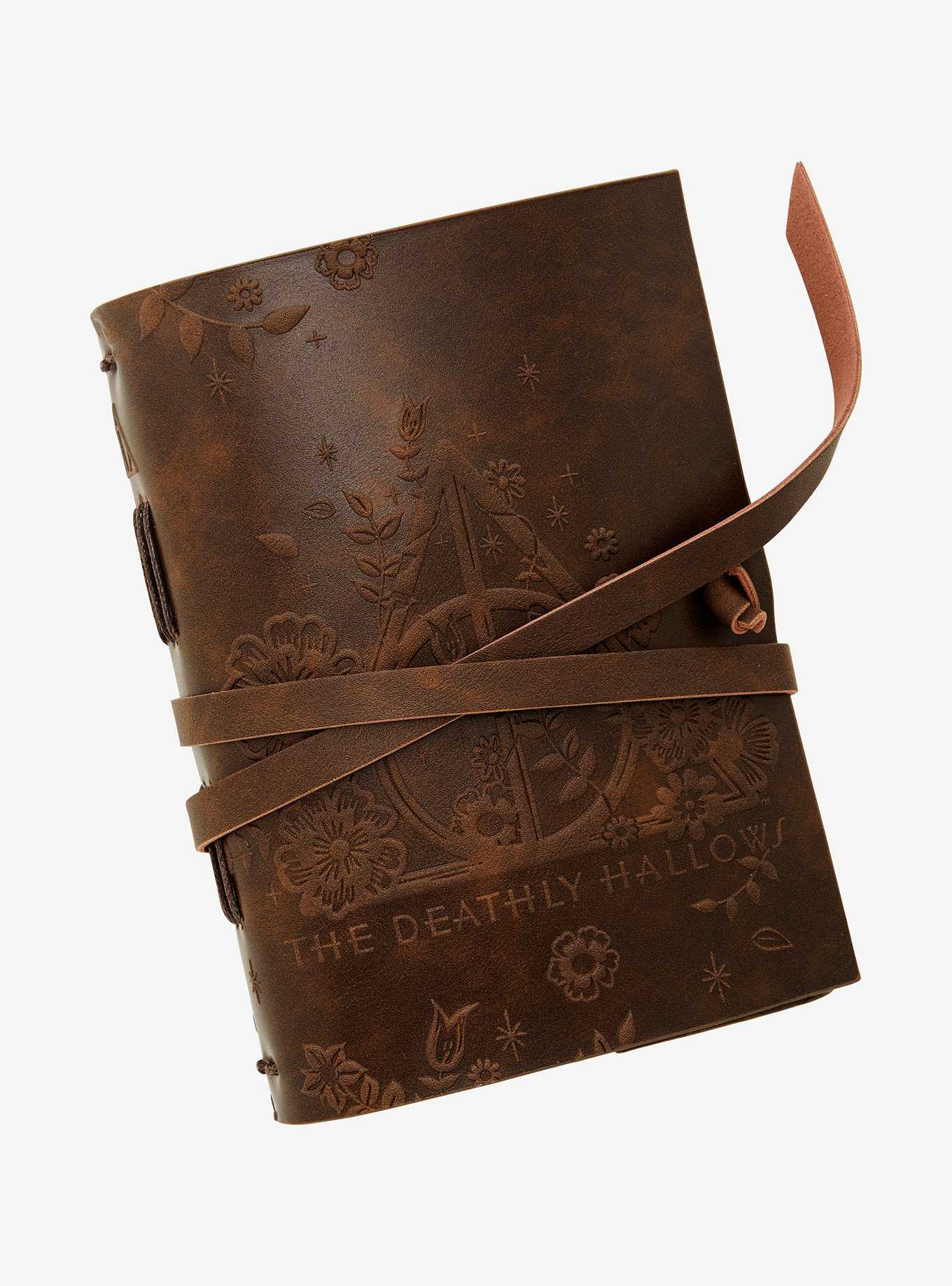 Harry Potter Floral Deathly Hallows Leather Journal, , hi-res