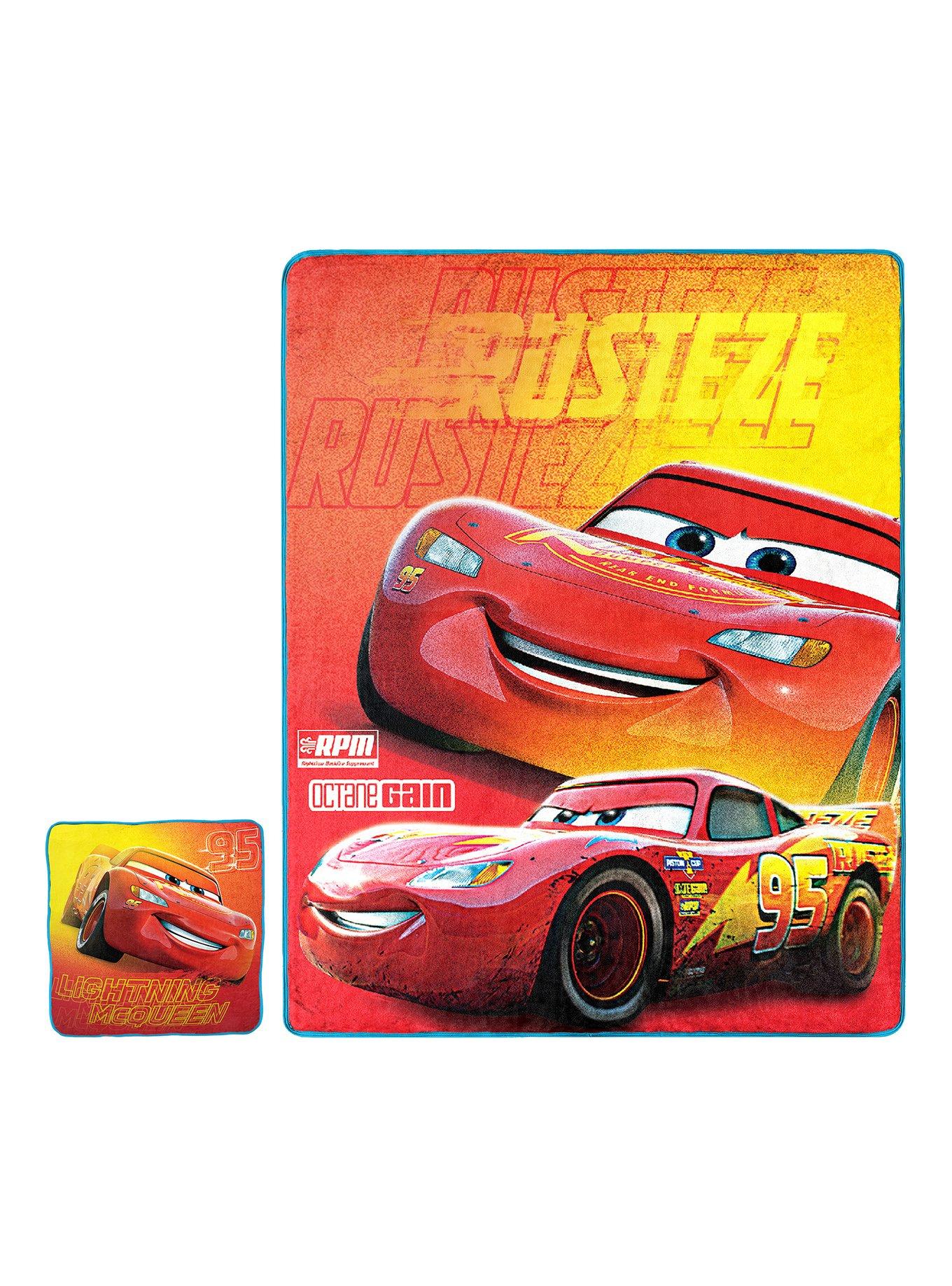 Disney Pixar Cars Rusteze Lightning Silk Touch Throw With Cloud Pillow, , hi-res