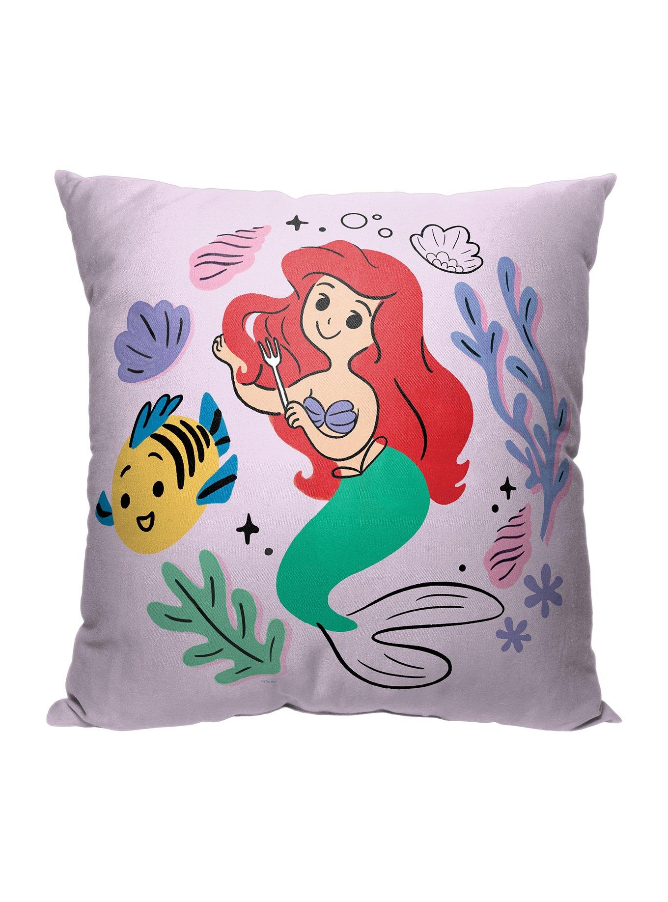 Disney The Little Mermaid Classic Doodle Ariel Printed Throw Pillow, , hi-res