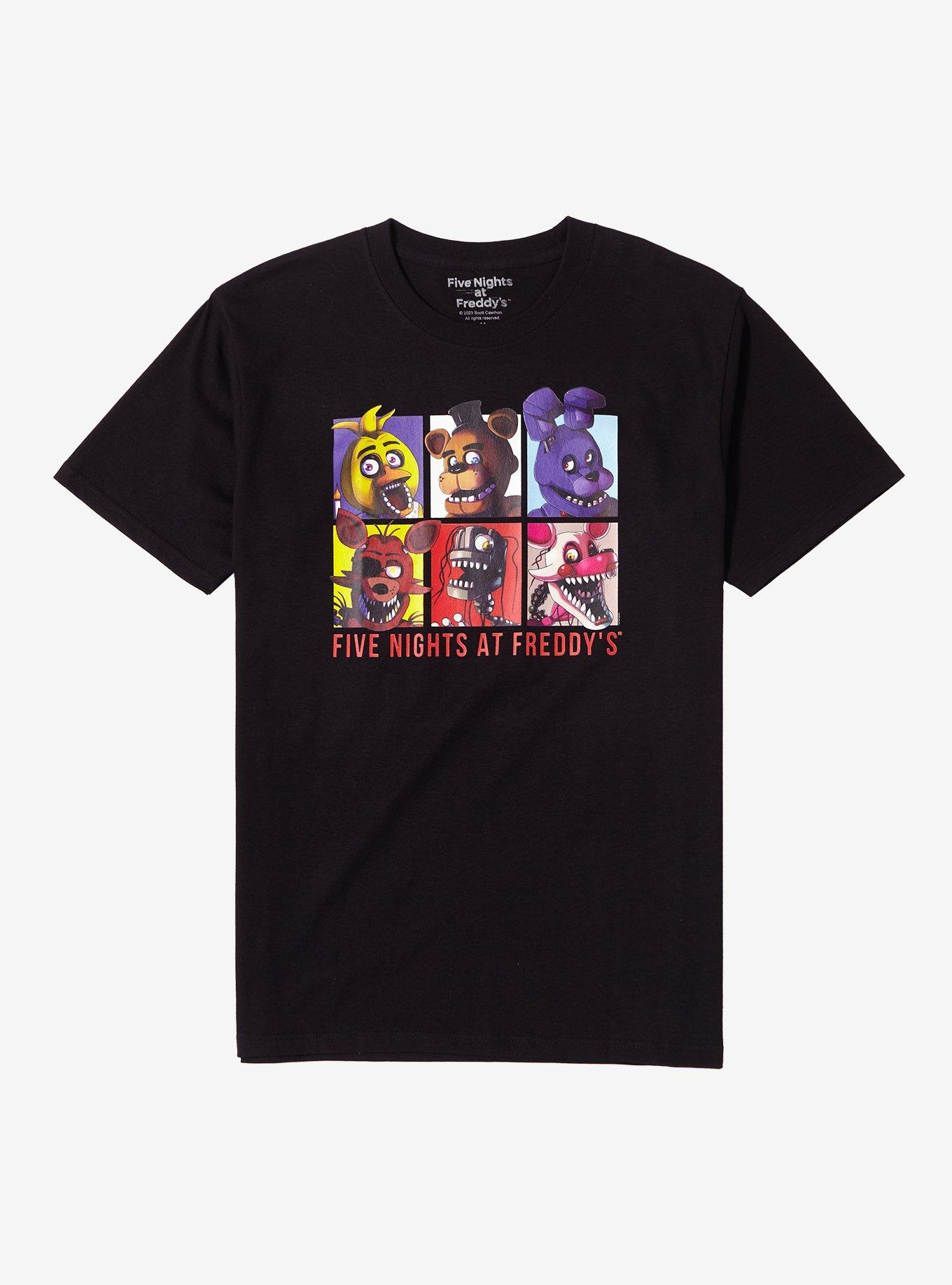 Five Nights At Freddy's Animatronics Grid T-Shirt, BLACK, hi-res