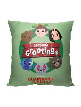 Marvel Guardians Of The Galaxy Seasons Grootings Wreath Printed Throw Pillow, , hi-res