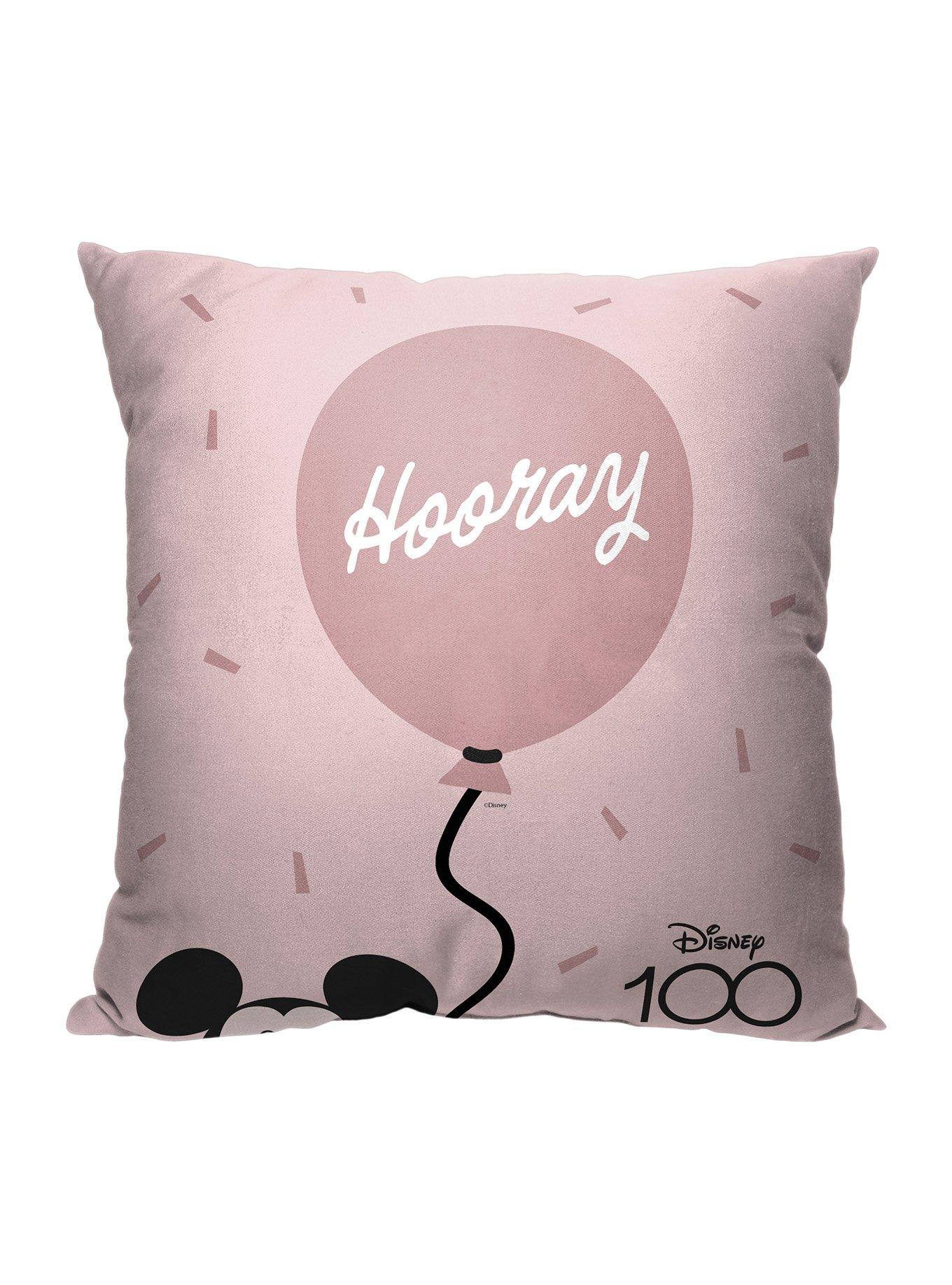 Disney100 Mickey Mouse Hooray Balloon Printed Throw Pillow, , hi-res