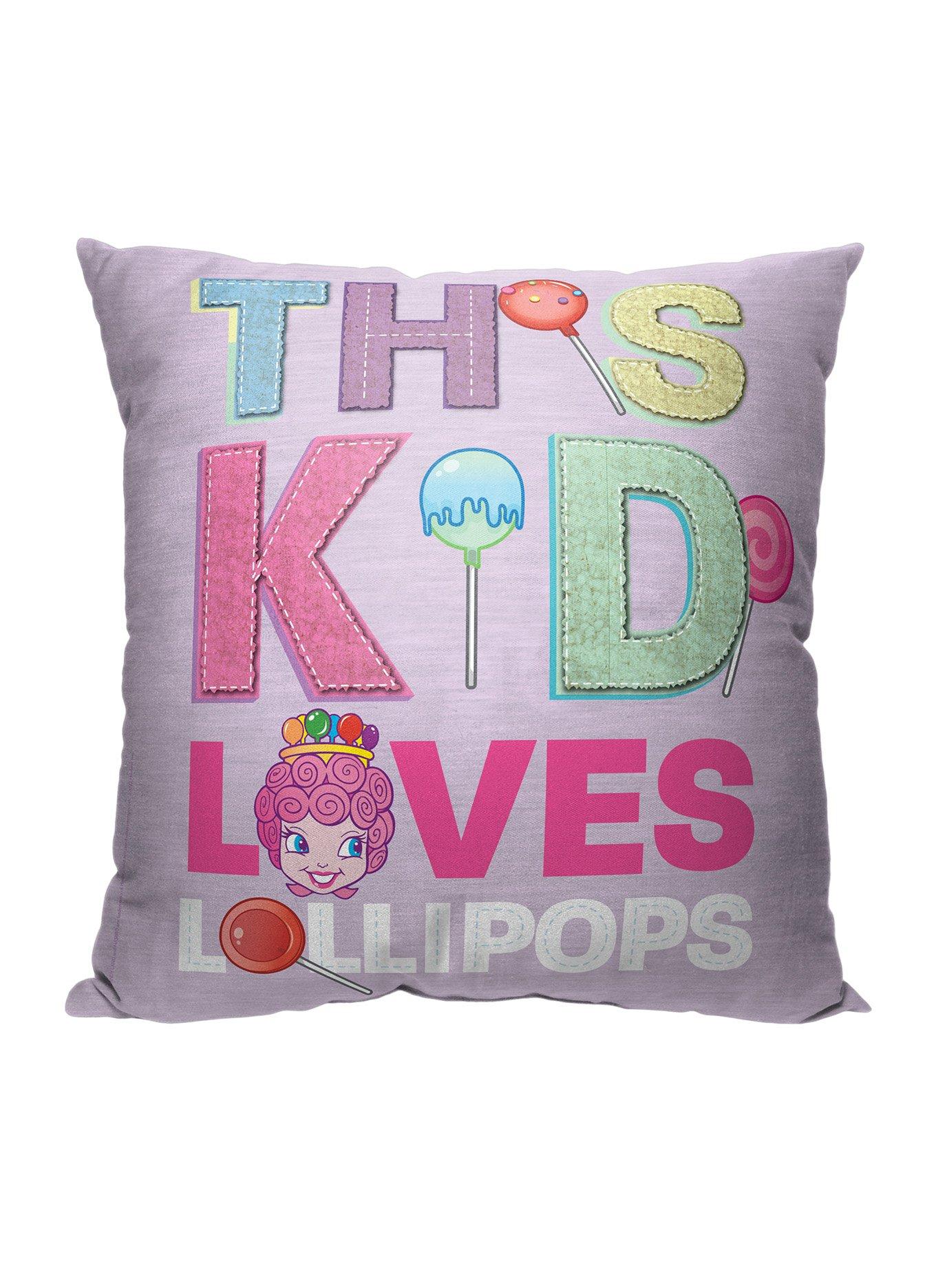 Candyland Love Lollipops Printed Throw Pillow, , hi-res