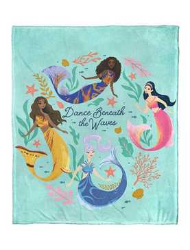 Disney The Little Mermaid Dancing Mersisters Silk Touch Throw, , hi-res