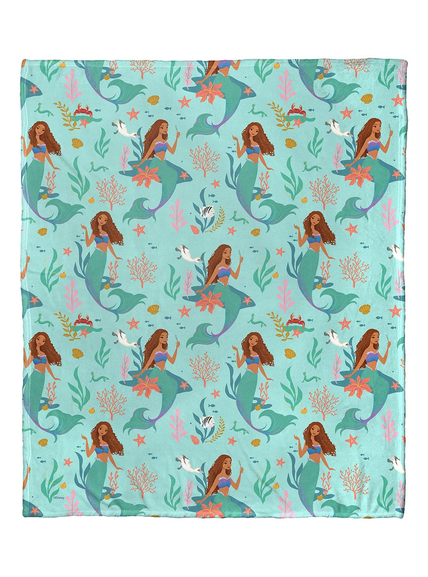 Disney The Little Mermaid Seafoam Sweetheart Silk Touch Throw, , hi-res
