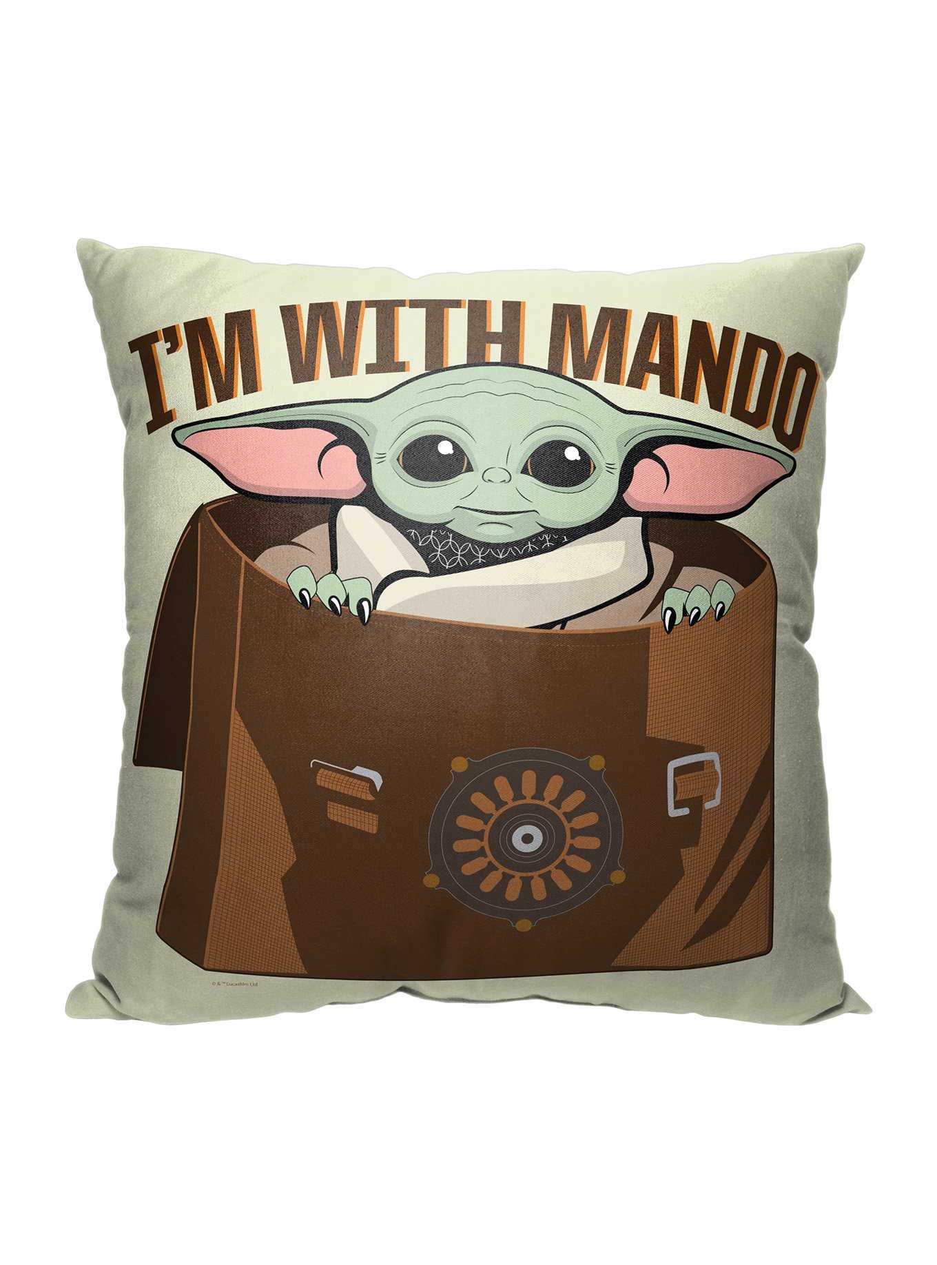Star Wars The Mandalorian I'm With Mando Printed Pillow, , hi-res