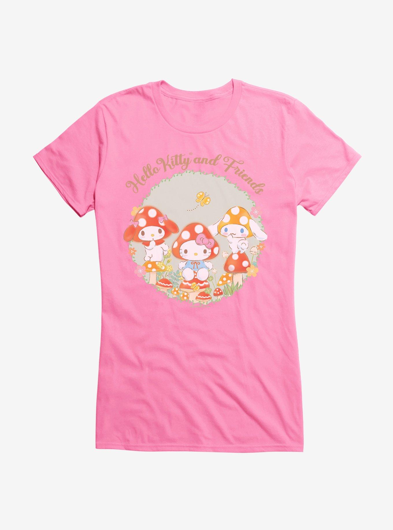 Hello Kitty And Friends Mushroom Garden Circle Portrait Girls T-Shirt