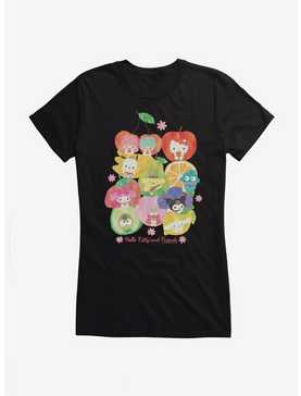Hello Kitty And Friends Fruit Background Portrait Girls T-Shirt, , hi-res