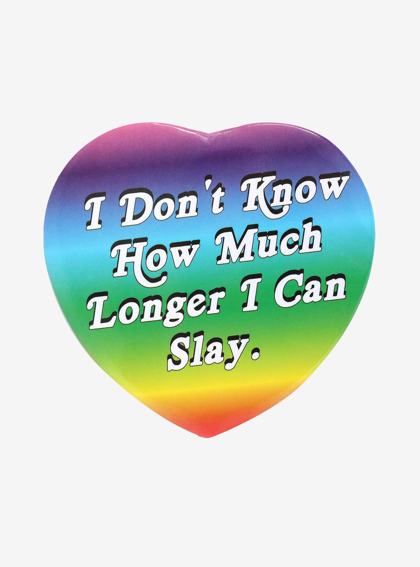 Slay Rainbow Heart 3 Inch Button, , hi-res