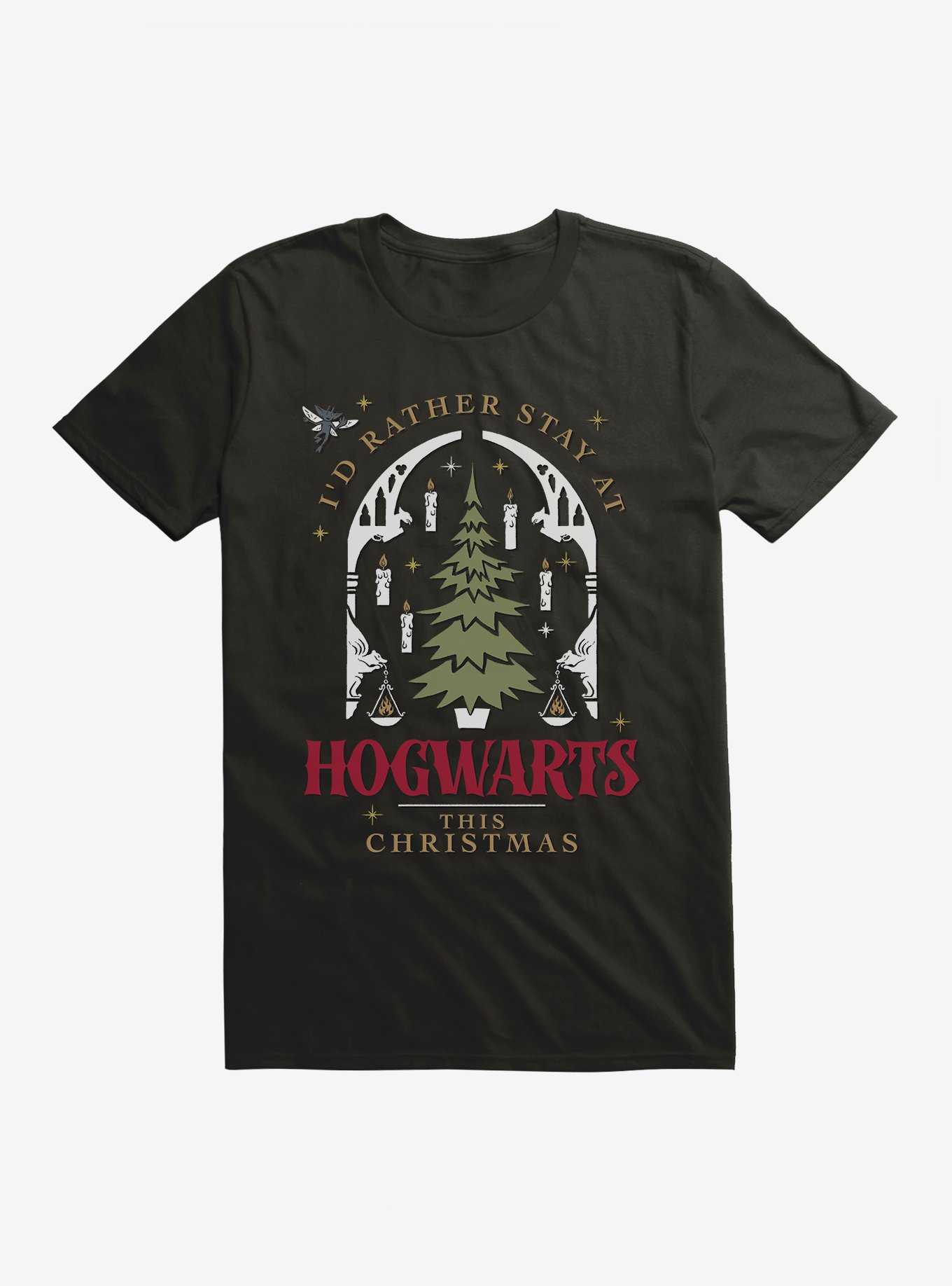 Harry Potter Rather Stay At Hogwarts This Christmas T-Shirt, , hi-res