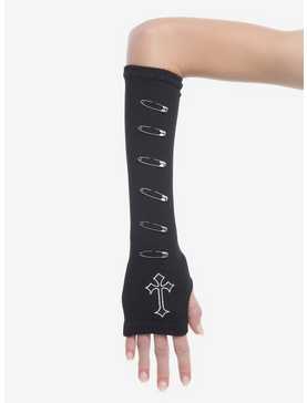 Cross Safety Pin Arm Warmers, , hi-res