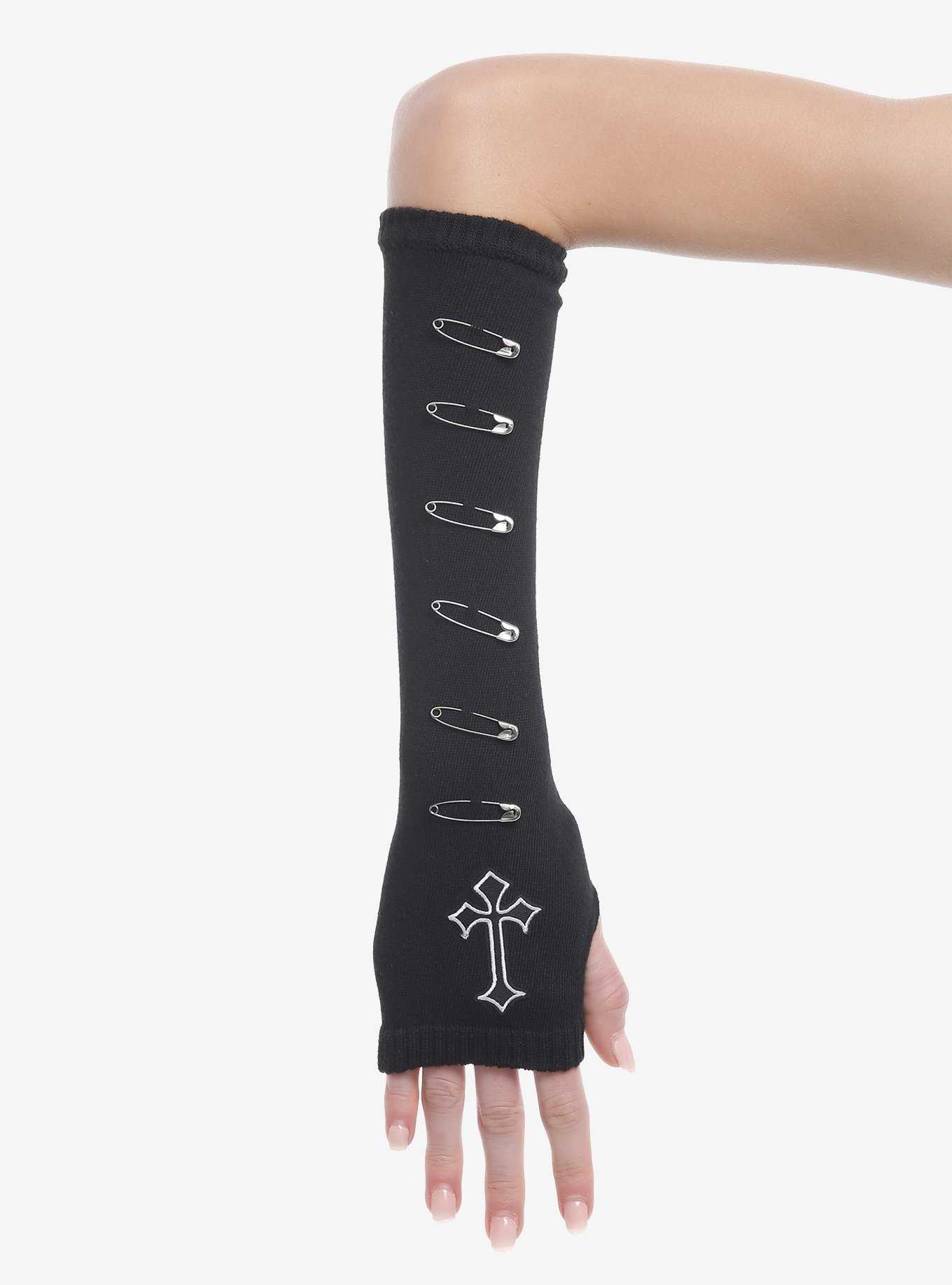 Cross Safety Pin Arm Warmers, , hi-res