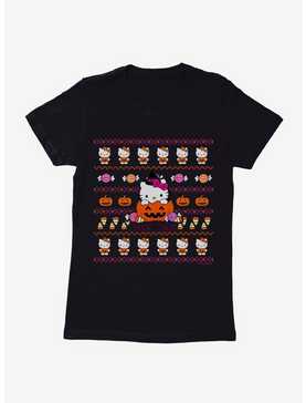 Hello Kitty Trick Or Treat Ugly Sweater Pattern Womens T-Shirt, , hi-res