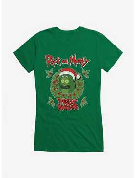 Rick & Morty Pickle Rick Merry Rickmas Girls T-Shirt, , hi-res