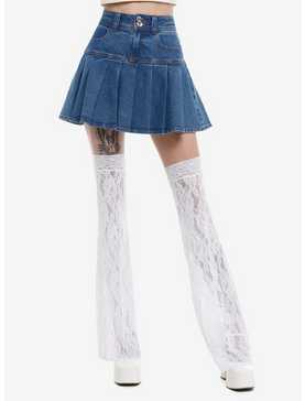 White Lace Flare Leg Warmers, , hi-res