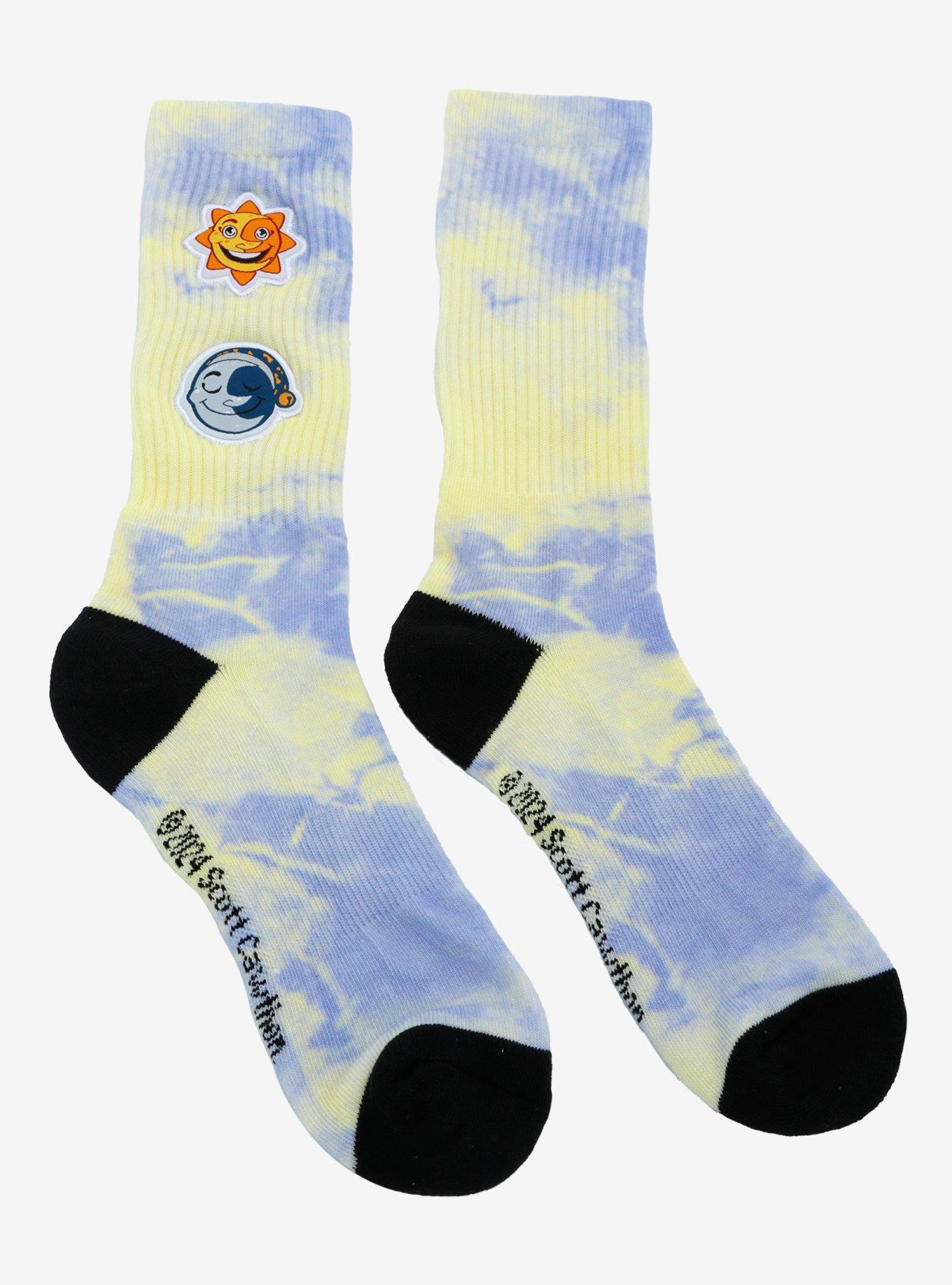 Five Nights At Freddy's: Security Breach Sun & Moon Patch Tie-Dye Crew Socks, , hi-res