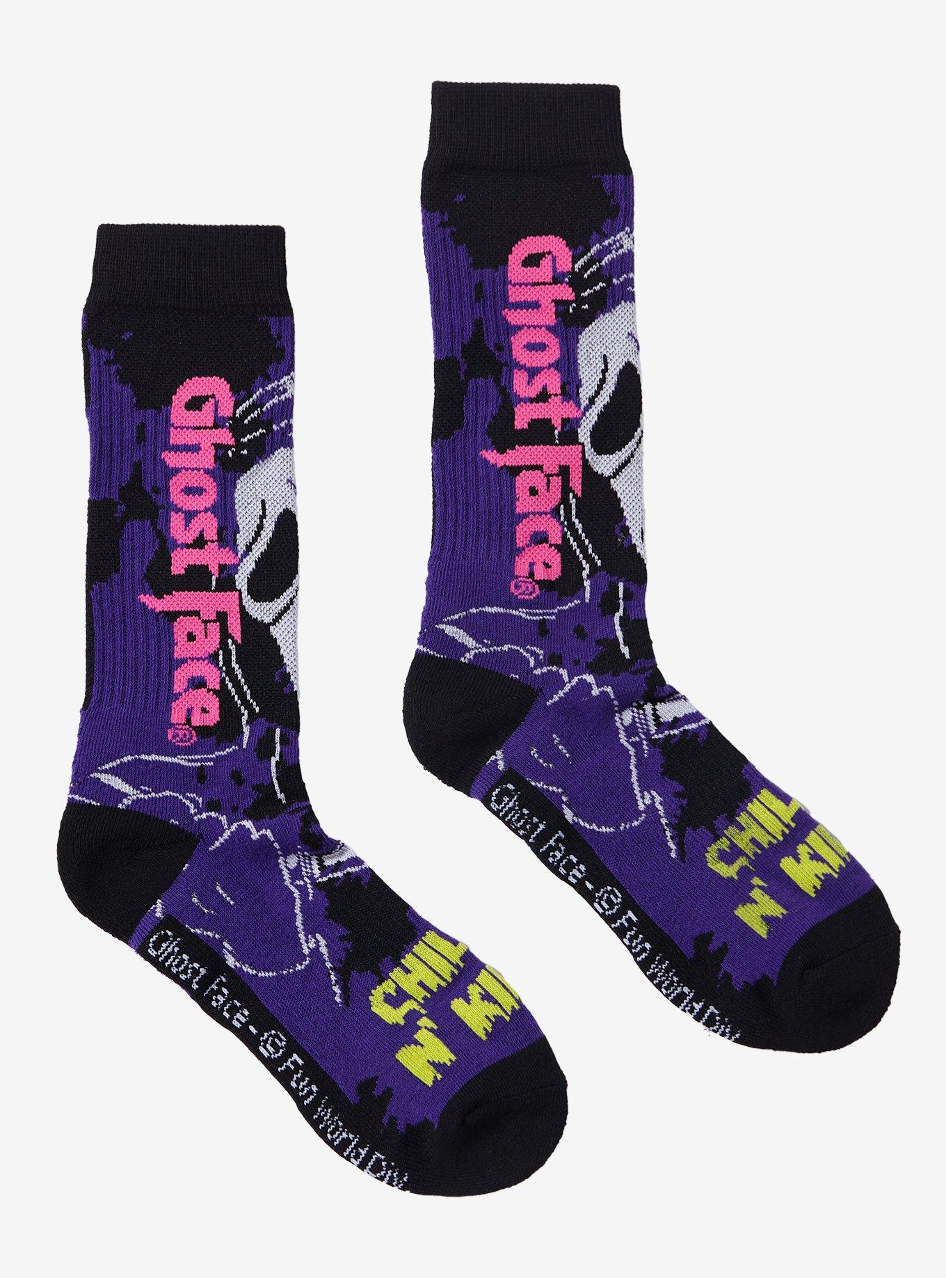 Scream Ghost Face Glow-In-The-Dark Crew Socks