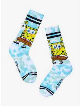 SpongeBob SquarePants Dancing Tie-Dye Crew Socks, , hi-res