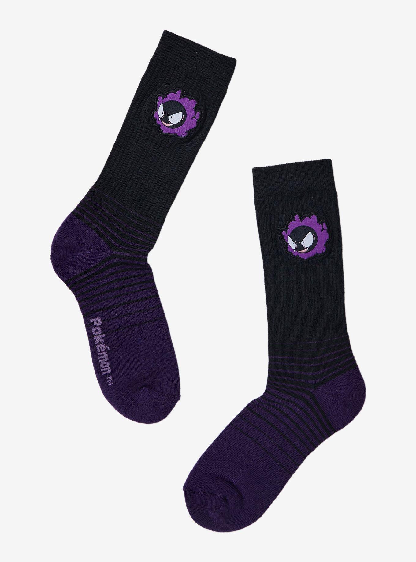 Pokemon Gastly Stripe Crew Socks, , hi-res
