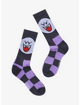 Super Mario Bros. Boo Checkered Crew Socks, , hi-res